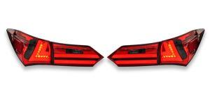 Задняя оптика диодная красная с темными вставками заднего хода GT Style для Toyota Corolla 2013-